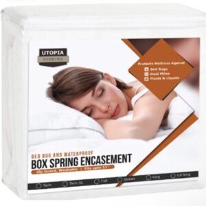 Utopia Bedding Mattress Protector Box Spring Encasement Zippered Size Twin XL